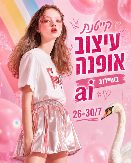 קייטנת עיצוב אופנה -  26-30.7